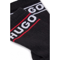 HUGO 2-pak sorte bomuldsstrømper med logo til kvinder – OUTLET