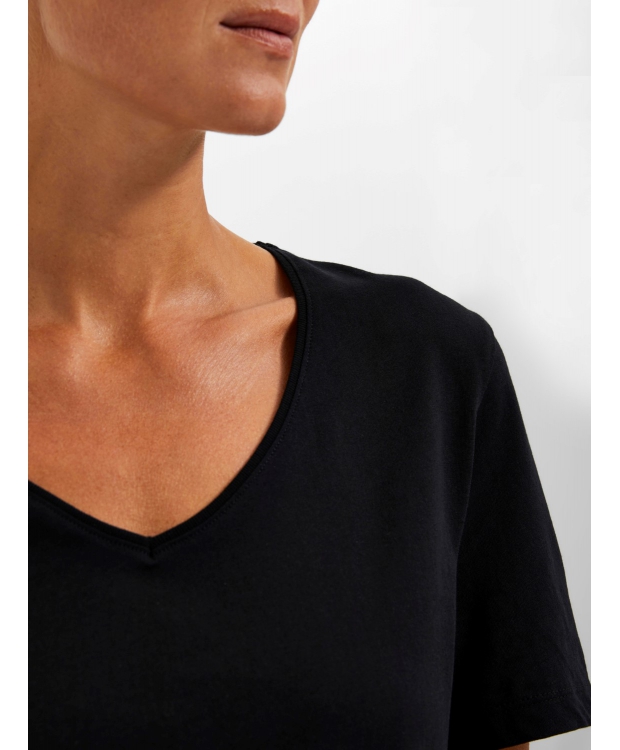 Selected sort T-shirt med V-hals til kvinder – OUTLET billede 5