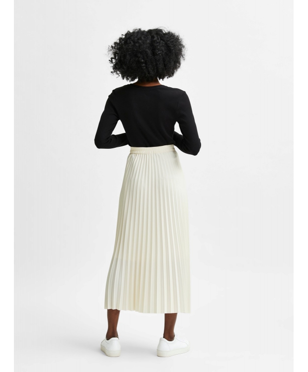 Selected sort ribbet langærmet T-shirt til kvinder – OUTLET billede 3