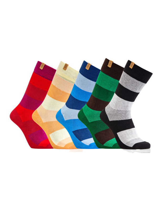 IZ Sock Copenhagen 5-pak bambusstrømper – brede striber billede 3