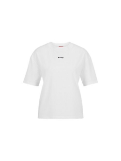 HUGO hvid T-shirt i stretchjersey til kvinder – OUTLET