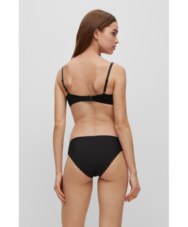 HUGO 3-pak sorte mikrofiberbriefs med blonder til kvinder – OUTLET billede 3