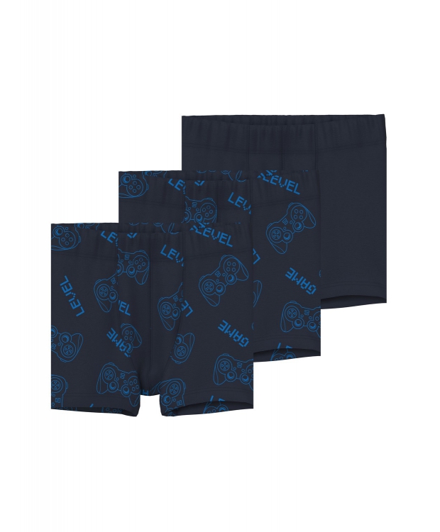 NAME IT mørkeblå boxershorts til drenge, 3-pak billede 1