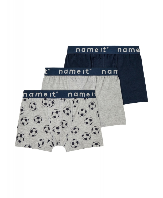 NAME IT grå og sorte boxershorts til drenge, 3-pak billede 1