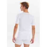 JBS hvid T-shirt med V-hals til herre i 100 % bomuld