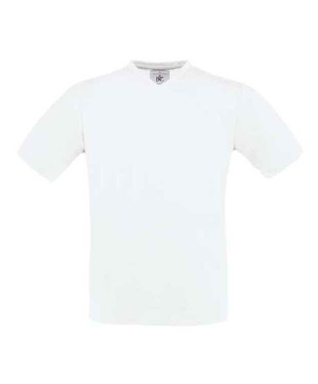 B&C Exact hvid T-shirt med V-hals til mænd billede 1