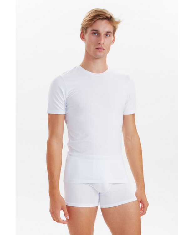 JBS bambus-T-shirts med rund hals 2-pak til herre – hvid billede 1