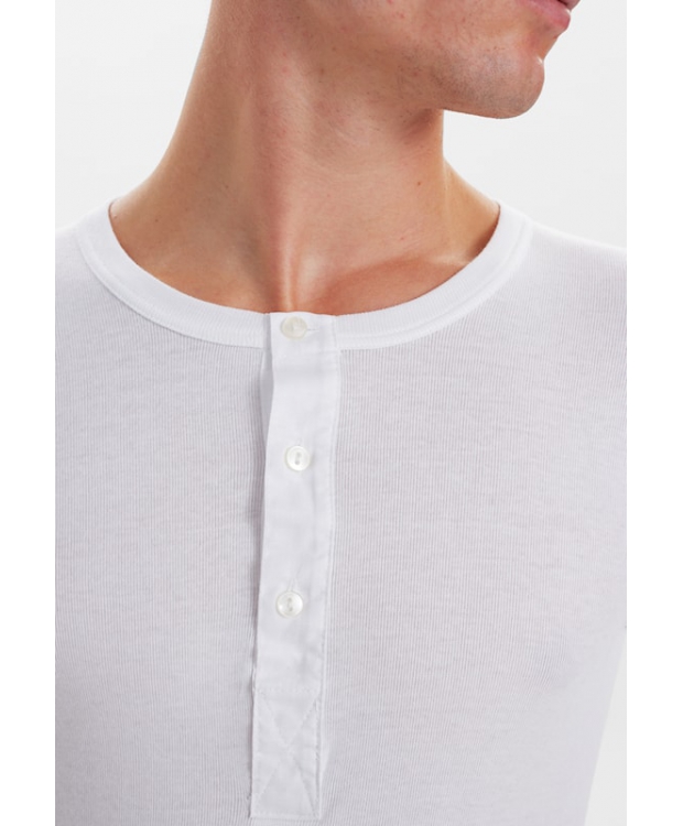 JBS grandad, long sleeve hvid med knapper til herre – 100 % bomuld billede 8