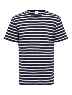 Selected Homme stribet T-shirt i navy og hvid til herre