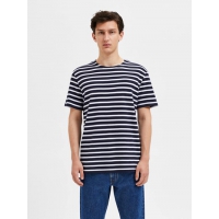 Selected Homme stribet T-shirt i navy og hvid til herre