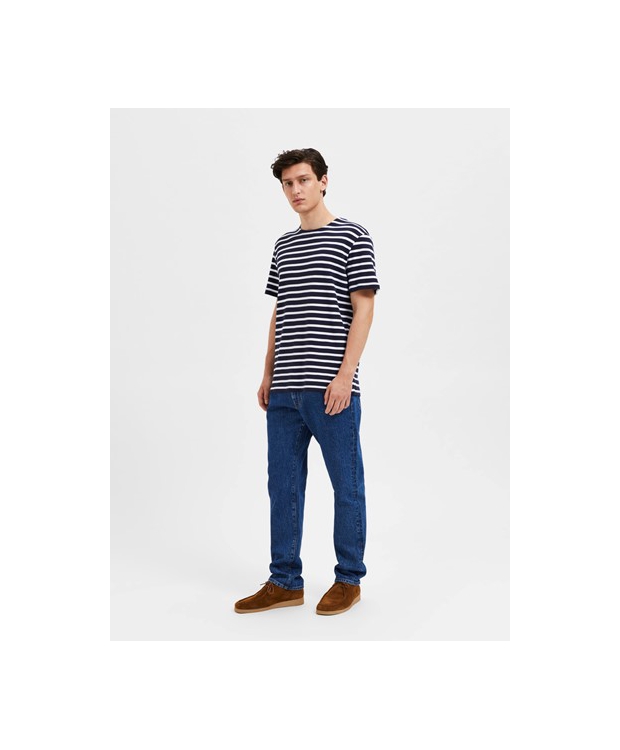 Selected Homme stribet T-shirt i navy og hvid til herre billede 4