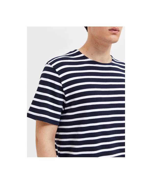 Selected Homme stribet T-shirt i navy og hvid til herre billede 5