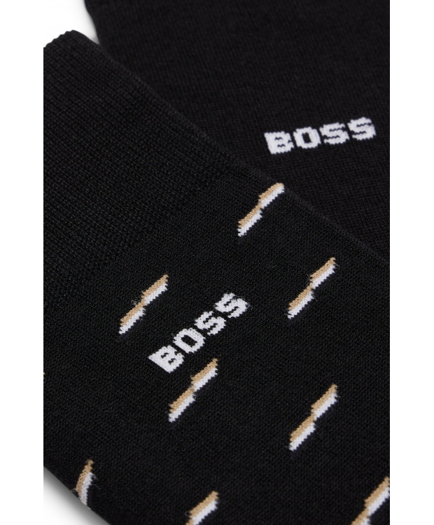 BOSS 2-pak bomuldsstrømper i sort og signaturfarver til herre billede 2