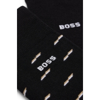 BOSS 2-pak bomuldsstrømper i sort og signaturfarver til herre