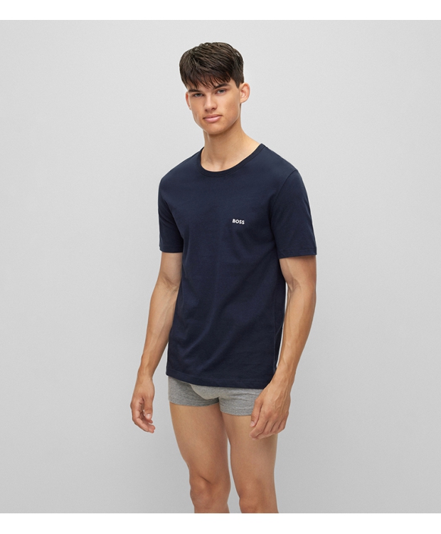 BOSS 3-pak T-shirts i grøn, navy og sort til herre billede 2