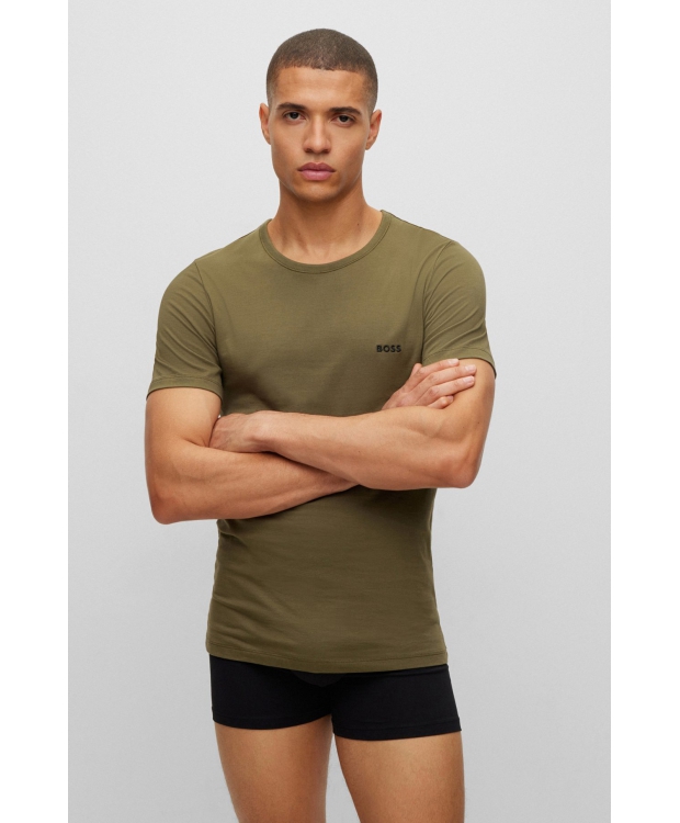 BOSS 3-pak T-shirts i grøn, navy og sort til herre billede 4