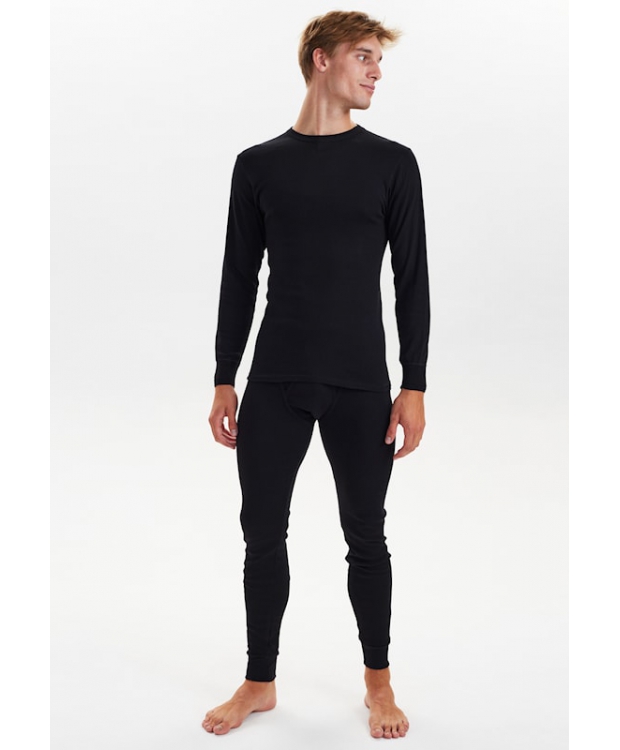 JBS sort langærmet T-shirt i bomuld til herre billede 3