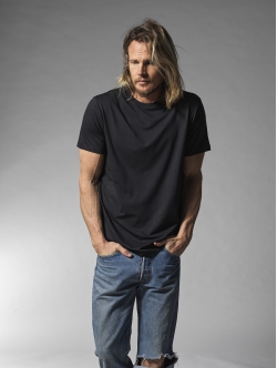 Resteröds bambus T-shirt med rund hals i navy til herre
