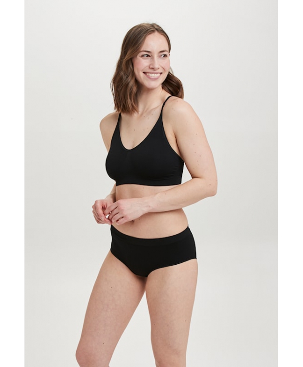 6 par Decoy Microfiber hipster trusse sort til kvinder – detaljebillede 3