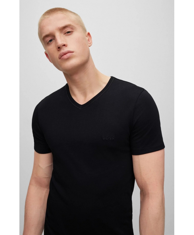 BOSS 3-pak T-shirts med V-hals i sort til herre billede 2