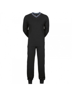 JBS jerseypyjamas sort til herre i bomuld.