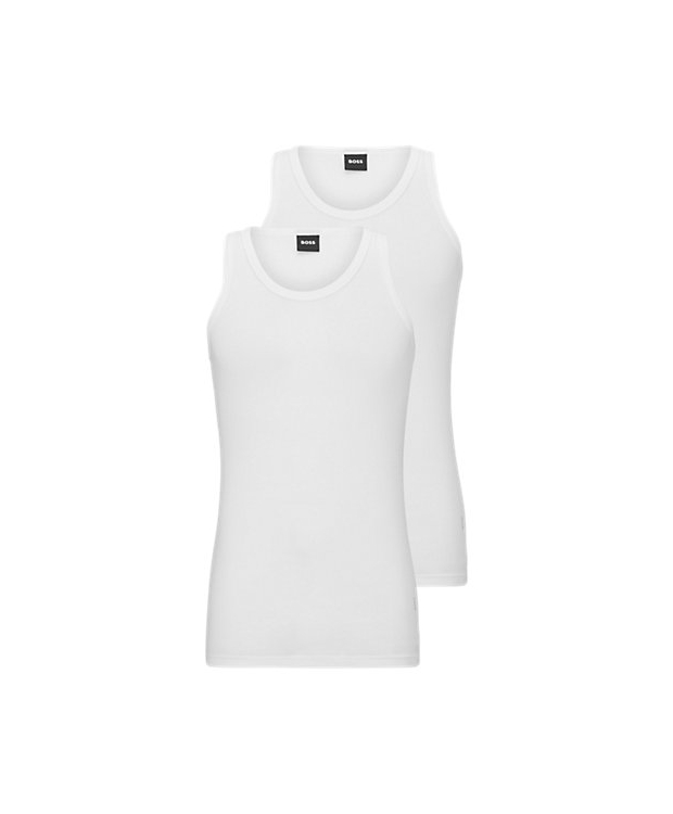 BOSS 2-pak hvide tanktops til herre – Outlet billede 1