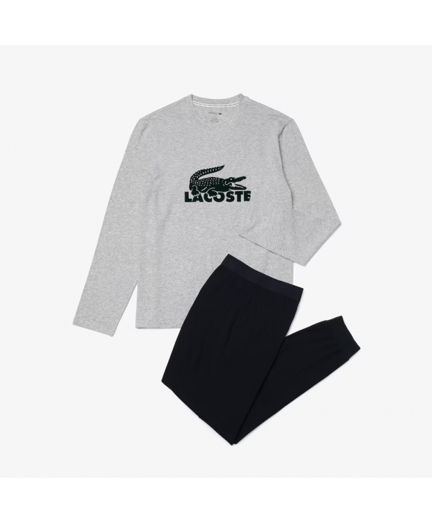 Lacoste pyjamassæt i sort og grå til herre – OUTLET billede 1