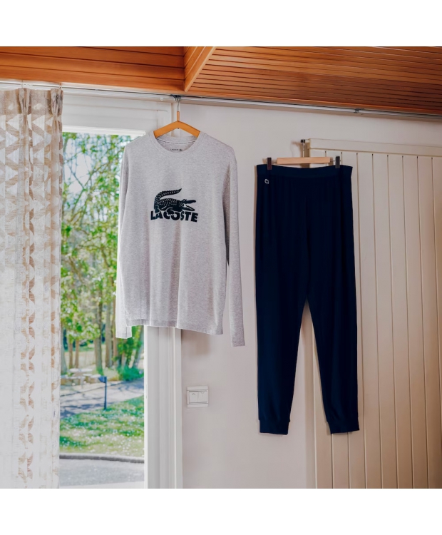 Lacoste pyjamassæt i sort og grå til herre – OUTLET billede 3