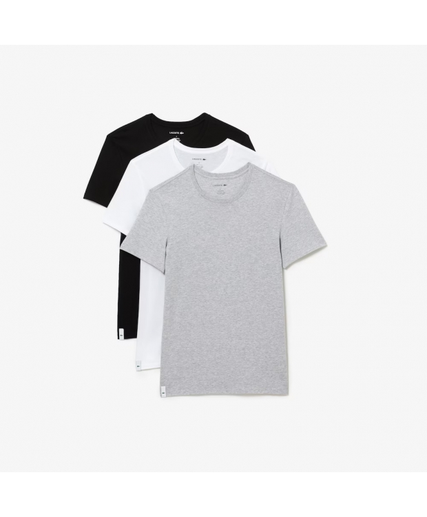 Lacoste T-shirts i sort, hvid og grå til herre 3-pak – OUTLET billede 1