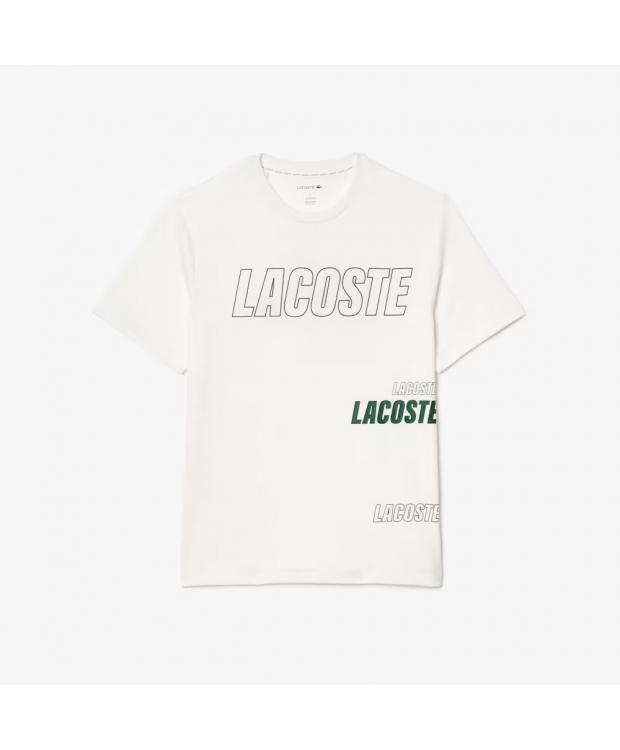 Lacoste hvid relaxed fit T-shirt med rygprint til herre – OUTLET billede 1