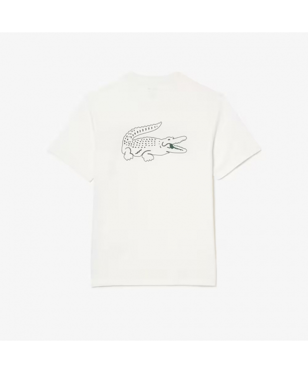 Lacoste hvid relaxed fit T-shirt med rygprint til herre – OUTLET billede 2