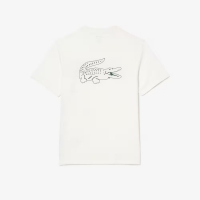 Lacoste hvid relaxed fit T-shirt med rygprint til herre – OUTLET