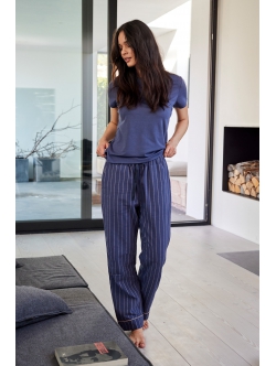 JBS of Denmark Women stribede pyjamasbukser – navy