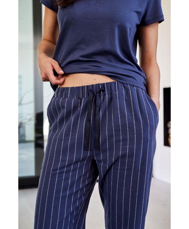 JBS of Denmark Women stribede pyjamasbukser – navy billede 3